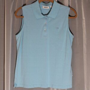 Ashworth Women's Light Blue Sleeveless Polo Shirt Golf Large